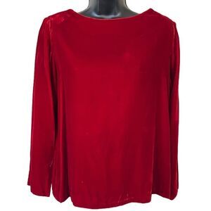 Vintage Custom Made Beatrice Perry Red Velvet Blouse